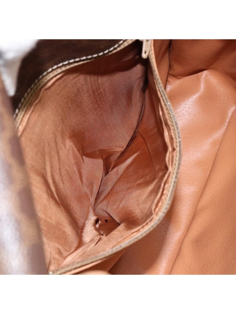 Authentic CELINE Macadam Canvas Shoulder Bag PVC Brown Gold - Picture 3 of 16